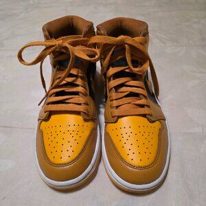 Nike Air Jordan 1 Mid Chutney Taxi Black White BQ6472 700 Womens US 8